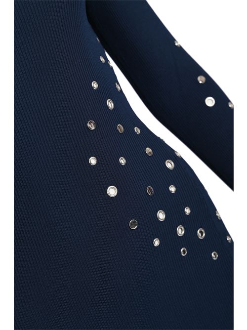 Abito corto in maglia di viscosa a costine con borchie Patrizia Pepe | 8A1646 K305CA97